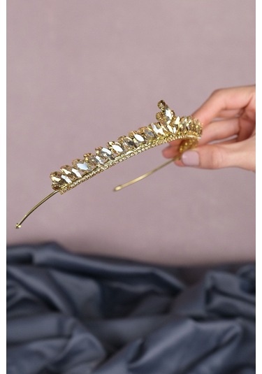 FdayAksesuar En Güzel Gelinlere Özel Ince Mekik Taşlı Gelin Kına Tacı FRDY31652