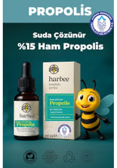 Har-bee Su Bazlı Propolis Damla 20ml %15 Ham Propolis Bağışıklık