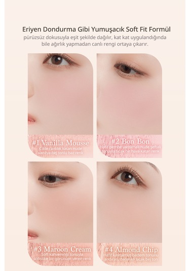 Dasique Karıştırılabilir Renk Tonlarına Sahip 4lü Allık Blending Mood Cheek 09 Almond Vanilla 09 Almond Vanilla