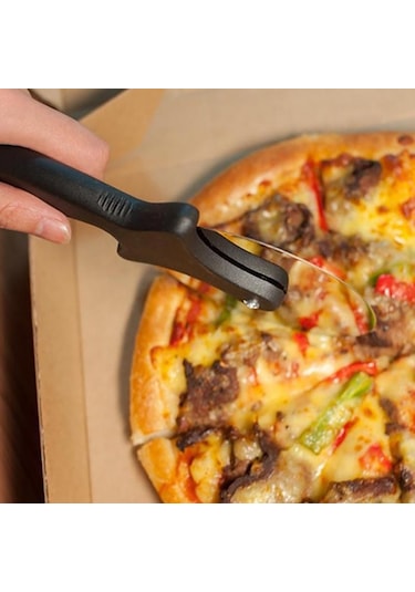 Siyah Paslanmaz Çelik Jant Pizza Kesici Pizza Aracı Mutfak Aksesuarları