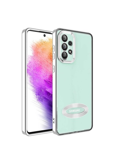 Khayra Galaxy Uyumlu A32 4g Kılıf Kamera Korumalı Logo Gösteren Omega Kapak - Sierra Mavi Sierra Mavi