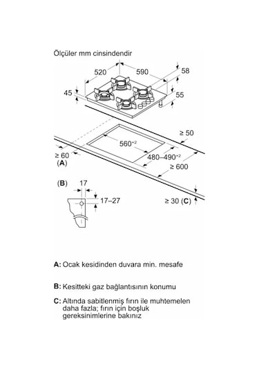 Profilo OE36P9P10D Sert Cam Ocak Ankastre Ocak