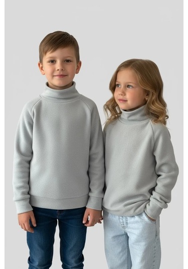 Libertykid Yüksek Yakalısı Sıcak Tutan Polar Balıkçı Yaka Kazak 248775791 Gri