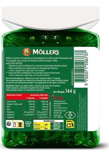 Möller's Omega 3 Balık Yağı Epa, Dha, A,d Ve E Vitaminleri - 160 Kapsül