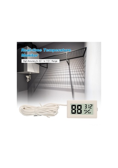 Moveevo Akvaryum Ve Buzdolabı İçin Lcd Ekranlı Su Geçirmez Dijital Termometre, Hassas Sıcaklık Ölçümü -50 110