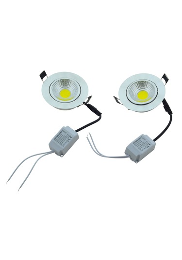 Horoz Electric Lilya 5w 6500k Cob Led Spot Armatür Mat Krom 2'li Set Hareketli Başlık & Alüminyum Gövde 2