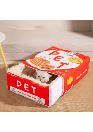 Geeroyoo Tamamen Kapatılmış Bisküvi Kutusu Kedi Yatağı Güvenli Japon Stil