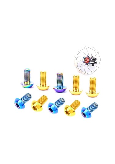 Novahub 12 Adet T25 Disk Vida 12pcs M5x10mm Fren Vida, Tc4 Titanyum Bisiklet Disk Fren Sabitleme Vidası