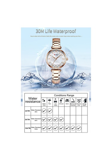 Leezsing Şık Kadın Kol Saati - 3atm Su Geçirmez, Paslanmaz Çelik Bileklik Ve Mineral Cam Çok Renkli