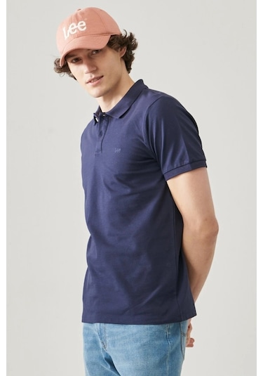 Lee Erkek Lacivert Polo Yaka Tişört Lacivert
