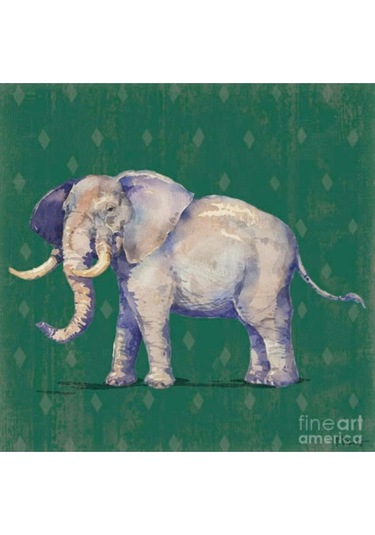 Safari Serisi Yeşil Desenli Fil Yastık & Kırlent & Kırlent Kılıfı Çok Renkli