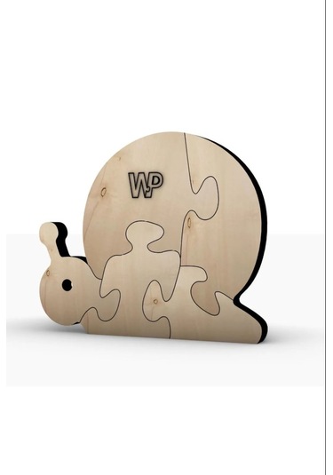 Masif Ahşap Puzzle Çocuklar Için Öğretici Boyanabilir Salyangoz