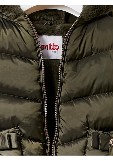 Benitto Kids Kız Bebek Çocuk Kapüşonlu Mont 51360 Haki