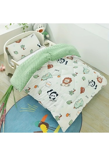 Elmpaly Bebek ve Çocuklar İçin 4 Mevsim Yeşil Bambu Yorgan 100x80 CM