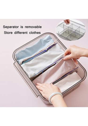 Tongxida Ev Gardırop Çekmece Tipi İç Çamaşırı Çorap Saklama Kutusu Bölmeli Şeffaf Gri Diğer Diğer