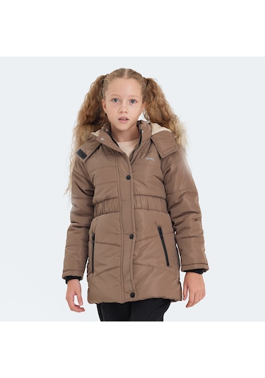 Slazenger CANDY Çocuk Kapüşonlu Bej Mont & Kaban