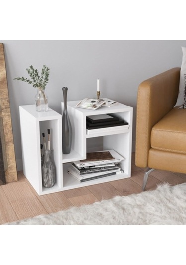 Decormet Abies Sehpa Beyaz Beyaz