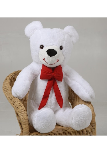 80 Cm Papyonlu Sevimli Peluş Şaşkın Ayı - Sevgiliye Özel Hediye Pembe