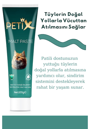 Petix Hairball Tüy Yumağı Kedi Malt Macunu 100 G