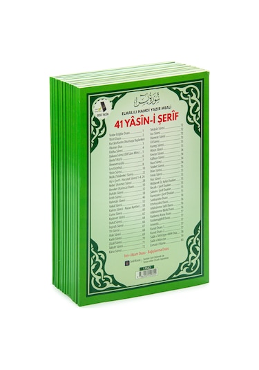 10 Adet Türkçe Mealli Orta Boy 80 Sayfa 41 Yasin - Yeşil Renk