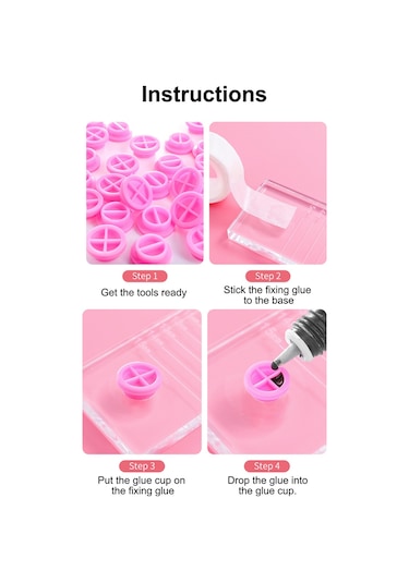 Teltree 100 Adet Kirpik Uzatma Yapıştırıcı Kabı - Çift Taraflı, Pratik Ve Dayanıklı