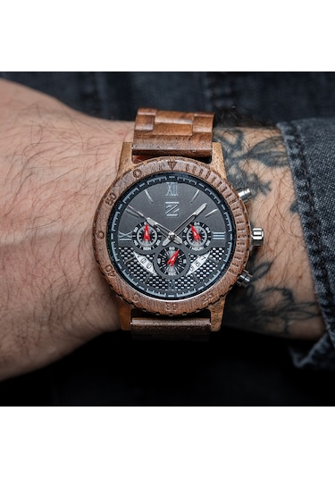 Zebrino Zbr-gr-dd Deepdark Ahşap Erkek Kol Saati 45 Mm