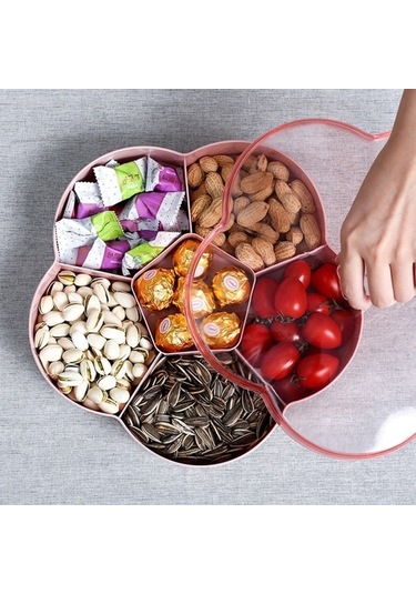 Tongxida Tek Katmanlı Çiçek Şeklinde Şeffaf Düğün Şekeri Kutusu Kırmızı Diğer