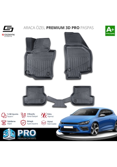 Volkswagen Scirocco 3d Pro Havuzlu Paspas 2008 Üzeri A+ Kalite