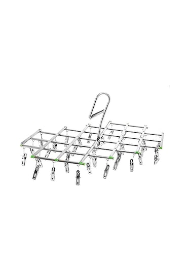 Ganzhoushop Damla Elbise Askısı Mini Döner Hat 35 Mandal Paslanmaz Çelik Kurutma Rafı Klipsli Çorap Kurutma Makinesi İç Çamaşırı Kurutma Makinesi Çoklu Klips Askısı Çok Renkli