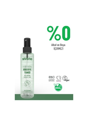 Siveno %100 Doğal Biberiye Suyu Saç Dökülmesi Karşıtı ve Hızlı Saç Uzatma Etkili Saç Toniği 150 ML