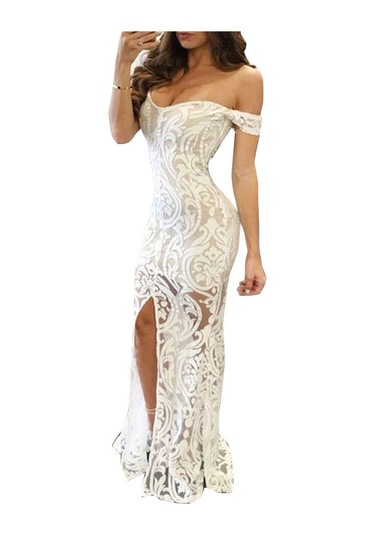 Yifomall Beyaz Xl Kadın Slim Fit Pencil Elbise - Kaliteli Kumaş, Vücut Formunu Mükemmel Yansıtan Uzunetekli Günlük/gece Elbise Diğer