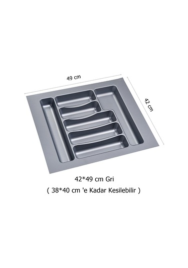 Çekmece İçi Kaşıklık ve Kepçelik Set 42 x 49 cm Gri