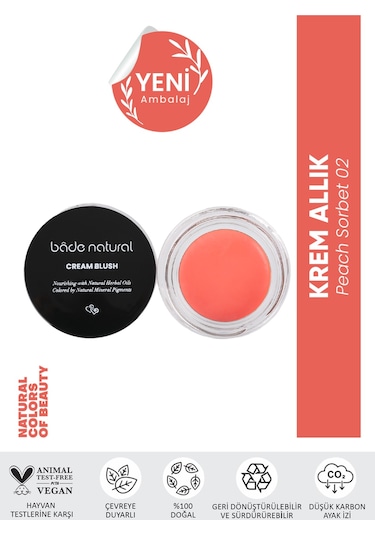 Bade Natural Krem Allık 02 Peach Sorbet