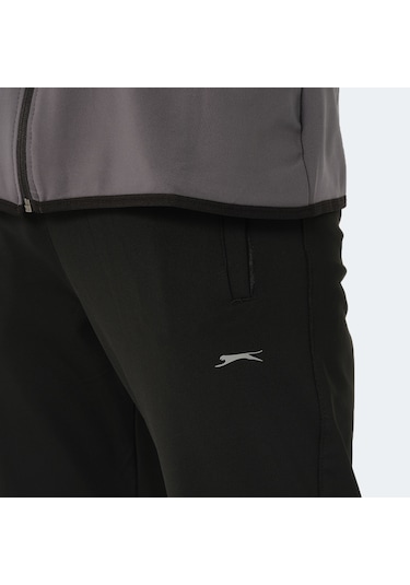 Slazenger ORRA IN Erkek Fermuarlı Dik Yaka Cepli Koyu Gri Eşofman Takımı