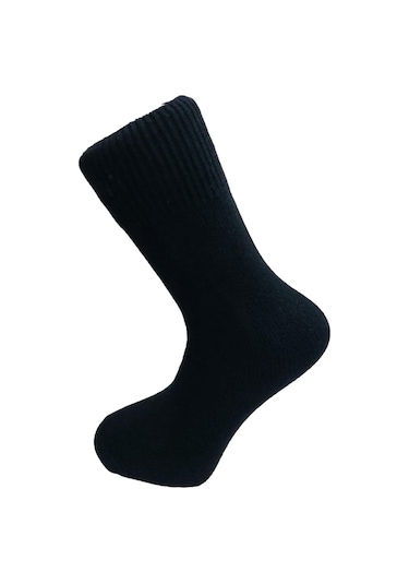 Yerli Üretim Erkek Yün Wool Soket Çorap-siyah Siyah