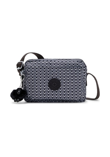 Kıplıng Abanu M Orta Boy Omuz Çantası Siyah Sıgnature Prınt Siyah