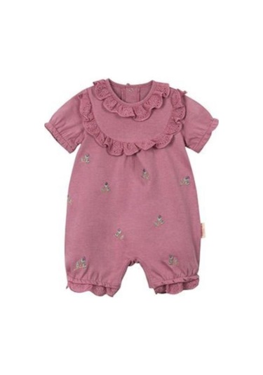 Lale Fistolu Kısa Kol Kısa Tulum Mürdüm