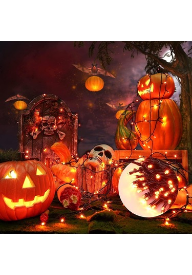 Sonbahar Dekorasyon Işık Dizisi, 20m 200 Led Cadılar Bayramı Dizisi Çok Renkli