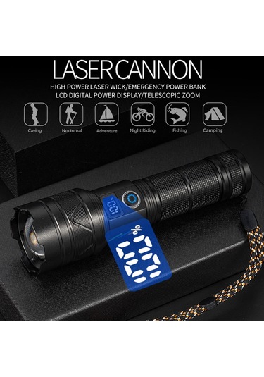 Cbtx A06-a 20w Parlak Lazer 5 Modlu El Feneri Alüminyum Alaşımlı Su Geçirmez Açık Kamp Yürüyüş Meşalesi