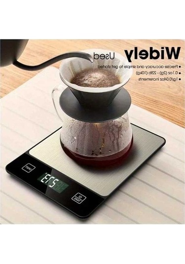 Fastbuy Wangxi Siyah Gıda Terazisi 10kg 22lb Hassas 1g Mutfak Terazisi Paslanmaz Çelik Tara Fonksiyonu 2xaaa Pil Siyah