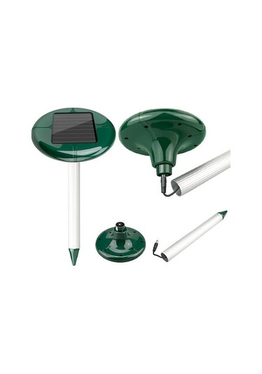 Yaozixa Güneş Enerjili Ultrasonik Fare Kovucu - Alüminyum Boru Dairesel Model, Toprakta Takılabilir, 1 Adet