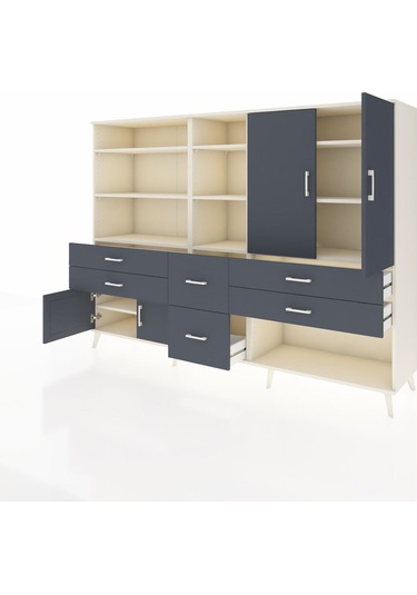 Hyperion Dolap 10 Raflı 6 Çekmeceli 4 Kapaklı 220x44x163 Aytaşı-a Aytaşı-antrasit Hyperion Dolap 10 Raflı 6 Çekmeceli 4 Kapaklı 220x44x163 Aytaşı-a Aytaşı-antrasit