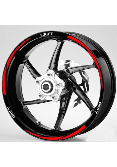 Mondial Drift Beyaz- Kırmızı Yazılı 3 Parçalı Reflektif Jant Şeri