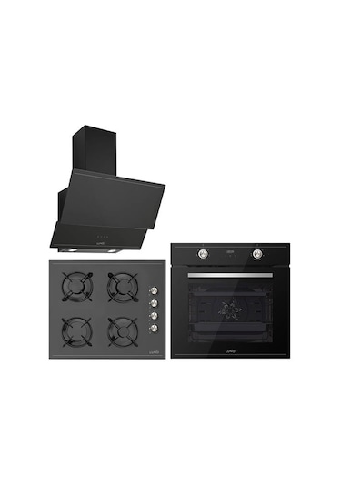 Luno 502B - CS5335B - 3420B Siyah Ankastre Set