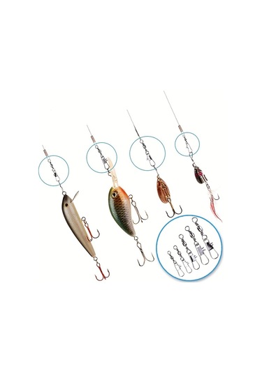 200 Adet Balıkçılık Bilyalı Rulman Fırdöndüler, Namlu Geçmeli Konnektörlü