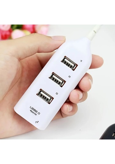 Fochsia 1 Adet Hızlı 4 Port Usb 2.0 Hub Dağıtıcı Mikro Usb Çoklu Bağlantı Noktası Adaptörü Beyaz