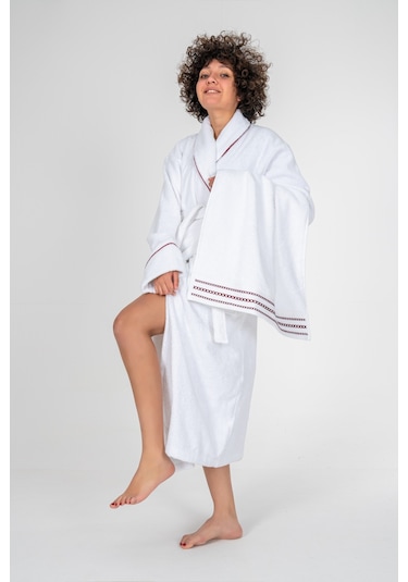 Cotton Box Classic Bornoz Seti Helya Beyaz Unisex M/l Beyaz