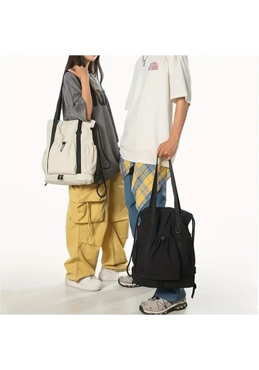 Elmpaly Khaki Renkli Unisex Nylon Sirt Cantasi Ayakkabi Bolmeli Hafif Spor Seyahat Cantasi Haki