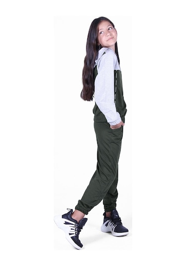 Fyk Kids Kız Çocuk Paris Baskılı Eşofman Takımı Haki Yeşil Haki