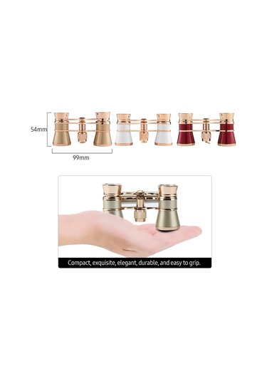 Yaozixa Kadınlar İçin Klasik Kolyeli 3x25 Binokül, Tam Metal Gövde, Bak4 Prisma Ve Fmc Lensli, Tiyatro-opera İçin Kısa Mesafe Görüntüleme